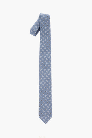 Paisley Patterned Silk and Linen Tie