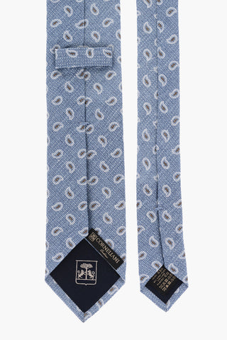 Paisley Patterned Silk and Linen Tie