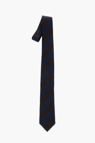 Regimental Striped Silk and Wool Kipper Tie