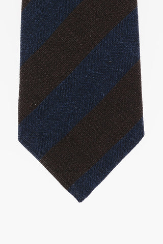 Regimental Striped Silk and Wool Kipper Tie