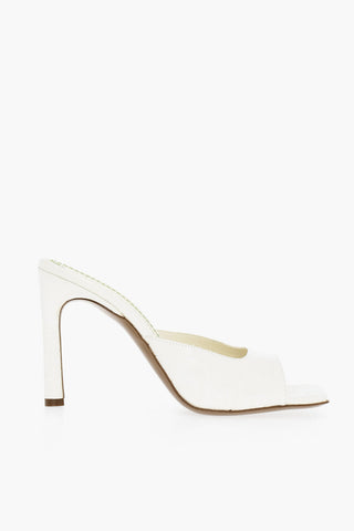 CV' Crocodile Effect Leather Sandals with Square Toe 10cm