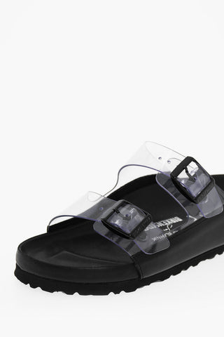 MANOLO BLAHNIK Clear ARIZONA Slides With Buckles