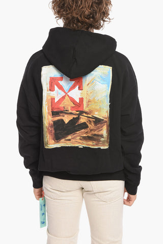 Brushed Cotton ARROW ON CANVAS Hoodie