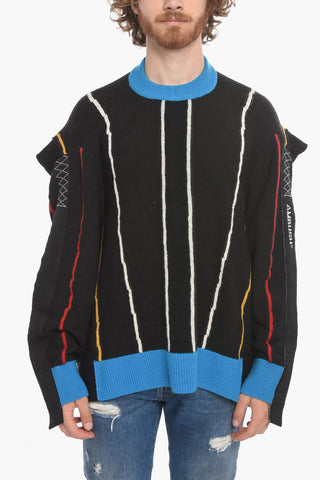 Contrasting Edge Wool Blend FOLDING Sweater