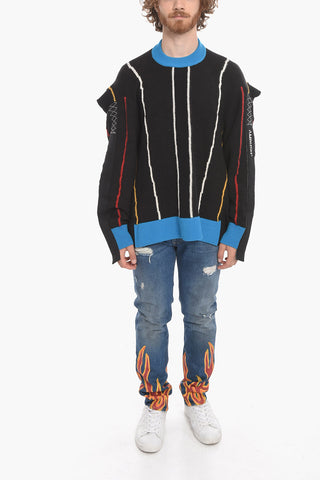 Contrasting Edge Wool Blend FOLDING Sweater