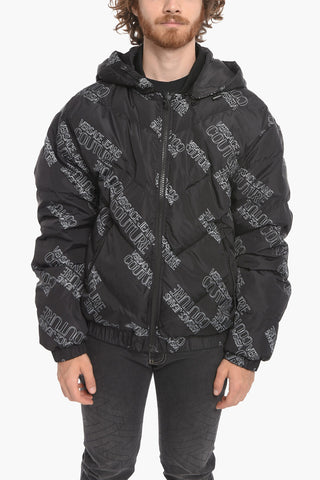 JEANS COUTURE Reversible Down Jacket with Logo Print