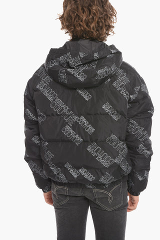 JEANS COUTURE Reversible Down Jacket with Logo Print