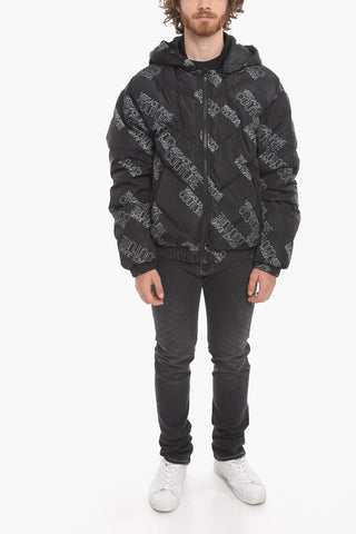 JEANS COUTURE Reversible Down Jacket with Logo Print