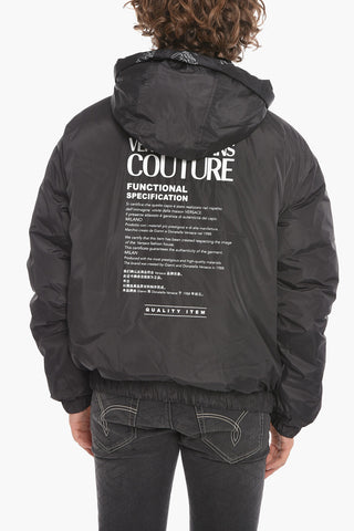 JEANS COUTURE Reversible Down Jacket with Logo Print