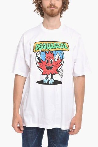 Crew Neck SNOWGLOBE Cotton T-Shirt