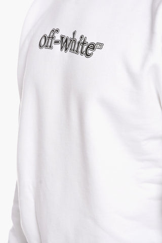 Crew Neck SLANTED LOGO Fleece Cotton Sweatshirt