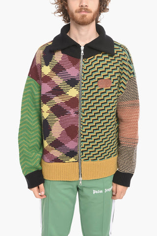 MISSONI Cotton PATCHWORK Sweater with Front Zip