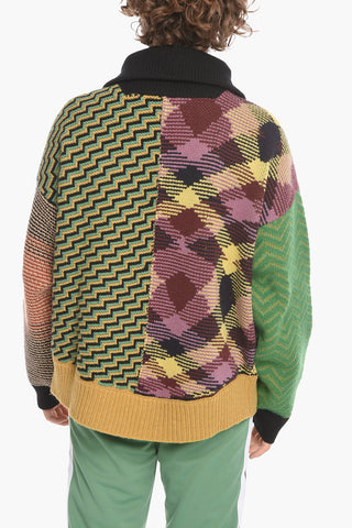 MISSONI Cotton PATCHWORK Sweater with Front Zip