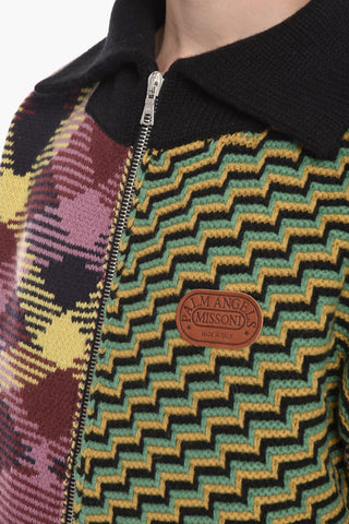 MISSONI Cotton PATCHWORK Sweater with Front Zip