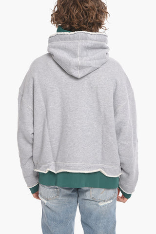Double-layered PXP Hoodie with Raw Cut Edges