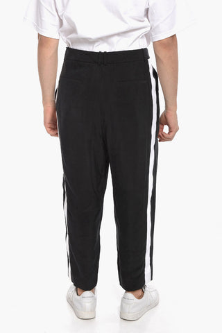 Pantaloni Crop in Cupro a Una Pince