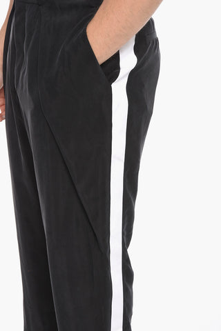 Pantaloni Crop in Cupro a Una Pince