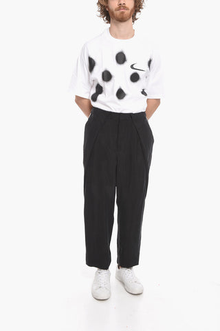 Pantaloni Crop in Cupro a Una Pince