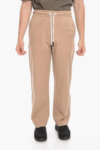 Pantaloni Chino in Cotone con Elastico in Vita