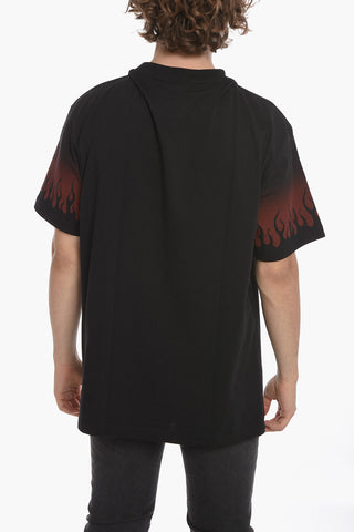 Crewneck T-shirt with Flame-print