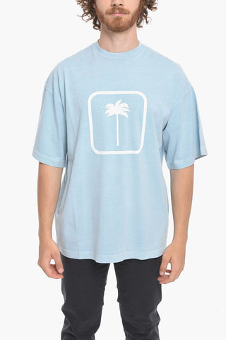 Crew Neck TONAL PALM Cotton T-Shirt