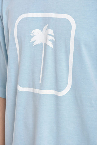 Crew Neck TONAL PALM Cotton T-Shirt