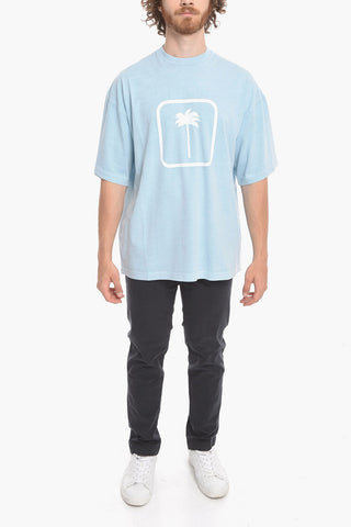 Crew Neck TONAL PALM Cotton T-Shirt