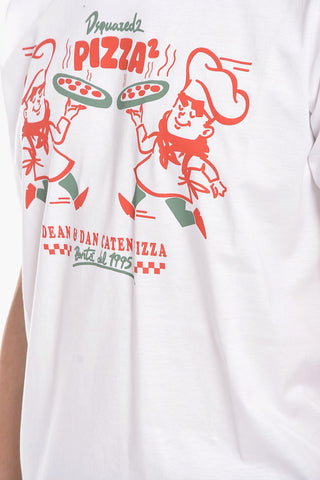 Crew Neck PIZZA Cool Fit Cotton T-Shirt