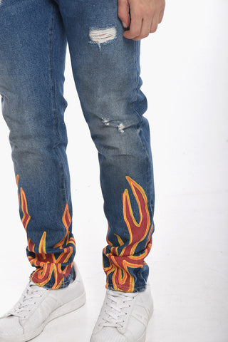 Printed-edge FLAME Regular Fit Denims 17cm