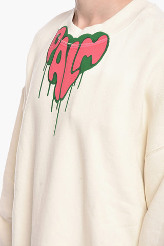 Crew Neck SPRAY HEART Brushed Cotton Hoodie