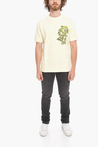 T-shirt Girocollo con Stampa Floreale
