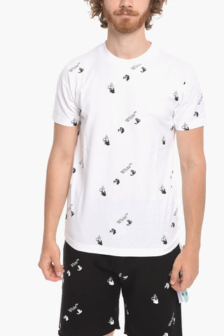Crew Neck OW ALLOVER Cotton T-Shirt