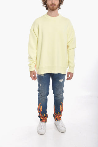 Crew Neck INTARSIA PALM Wool Pullover