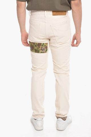 Lived-in Slim Fit Denims with Leather Logo Patch 17cm