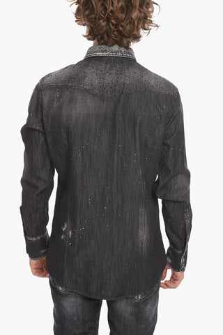 Denim CLASSIC WESTERN Saharan Shirt with Rhinestones