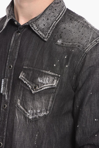 Denim CLASSIC WESTERN Saharan Shirt with Rhinestones