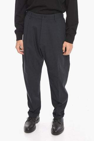 Single-pleated Wool Blend ROLL UP Cuffed Pants