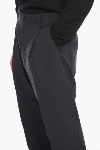 Single-pleated Wool Blend ROLL UP Cuffed Pants