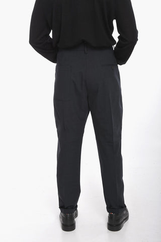 Single-pleated Wool Blend ROLL UP Cuffed Pants