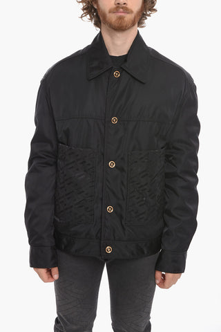 Padded Jacket with Jacquard GRECA Detailing