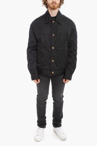 Padded Jacket with Jacquard GRECA Detailing