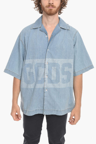 Printed Logo Denim Shirt