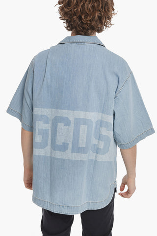 Printed Logo Denim Shirt