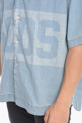 Printed Logo Denim Shirt