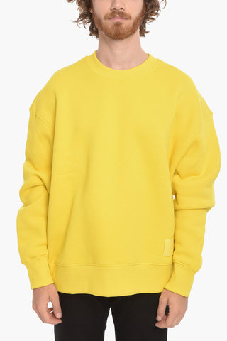 Fleeced-cotton Crewneck Sweatshirt with Logo Embroidery