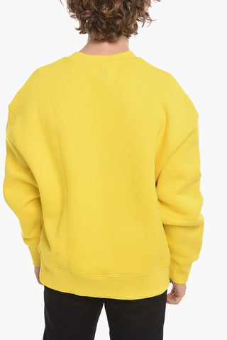 Fleeced-cotton Crewneck Sweatshirt with Logo Embroidery