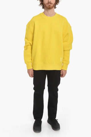 Fleeced-cotton Crewneck Sweatshirt with Logo Embroidery