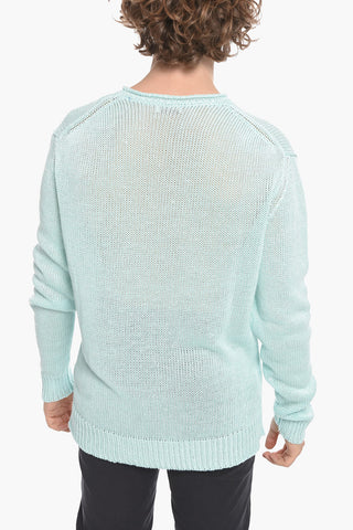 Maglia girocollo in Lino Crochet