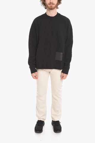 Crew Neck ARCHIVE Sweatshirt with Leather Patch