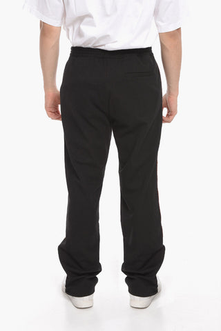 Cotton Blend Sweatpants with Side Logo Bands